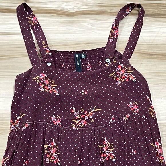 Knot Sisters Maroon Floral Flowy Dress Women’s Large - Picture 4 of 5